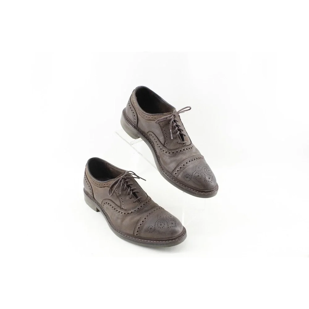 Allen Edmonds Strandmok Cap Toe Oxford Dainite Sole Brown Leather Mens Size 8.5D